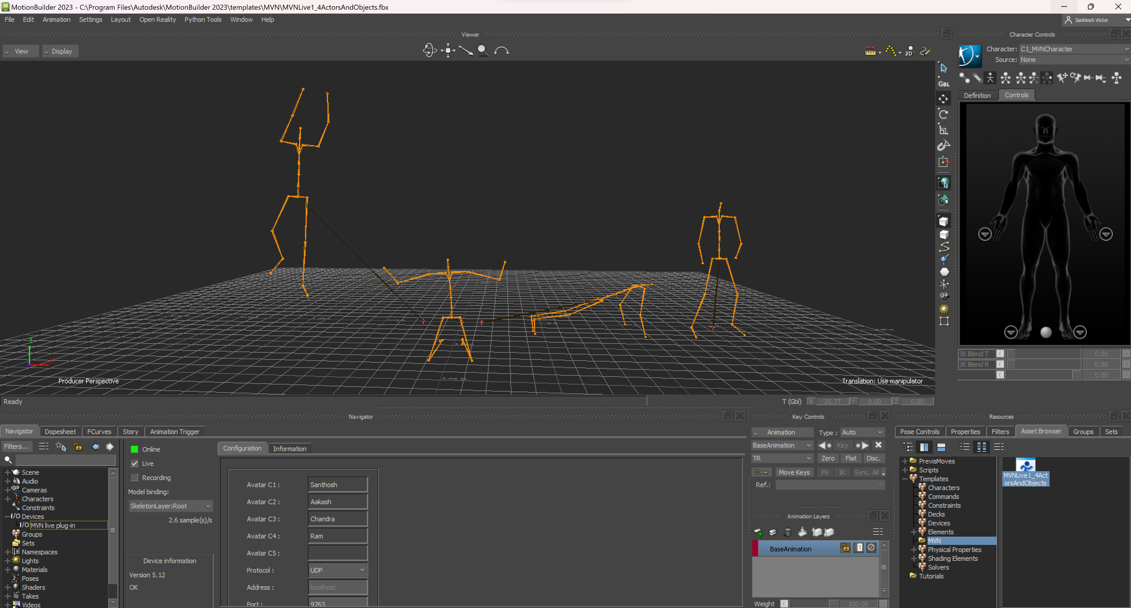 MVN MotionBuilder Live Plugin