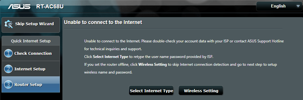 Resetting the Asus access point to router mode